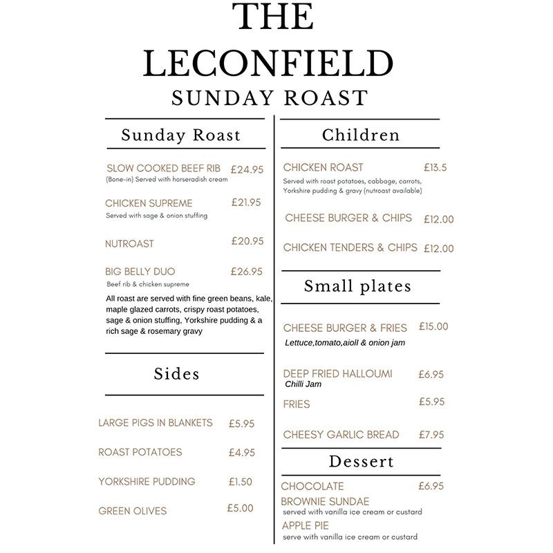 The Leconfield Pub & Kitchen - Summer '25 Menu Refresh!